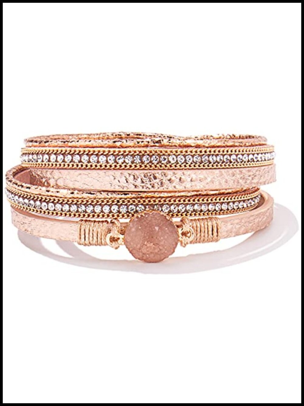 Boho Double Wrap Leather Bracelet Chunky Stackable Western Jewelry